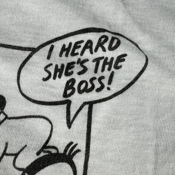 VTG 80s Mick Jagger She's The Boss Shirt Small White Dingy Single Stitch Tee - Picture 9 of 15